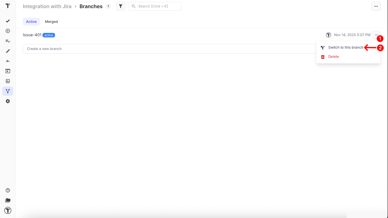 Switch to the branch